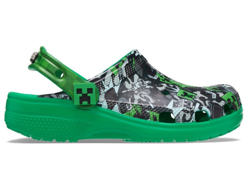 crocs classic clog minecraft black green kids – Crocs Sandals Collection for Comfort and Style