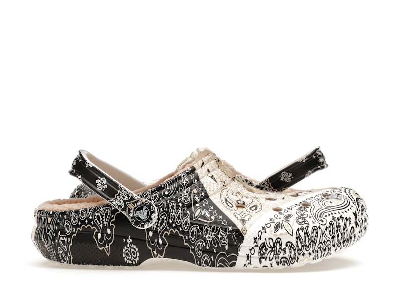 crocs classic fleece lined clog bandana black white chai – Crocs Sandals Collection for Comfort and Style